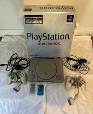 Sony PlayStation 1 One Dual Shock Console Boxed Two Controllers Original Cables