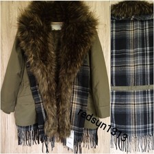 ZARA WOMAN KHAKI CHECK PARKA