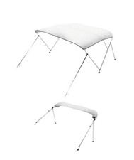 VEVOR 4 Bow Bimini Top Boat Cover Detachable Mesh Sides 600D with Frame 85"-90"W