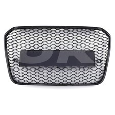 FRONT HONEYCOMB GRILL RS6 STYLE BADGELESS GRILLE BLACK FOR AUDI A6 C7 2011-2015