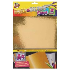 8 x A4 SHEETS GOLD & SILVER