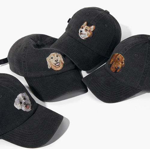 Dog embroidered cotton dad hat - dog,