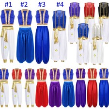 Kids Boys Arabian Prince Costume Outfits Waistcoat Bloomers Holiday Rat Suits
