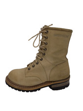 Caterpillar CAT Womens Beige Leather Suede Lace Up Chunky Boots UK 5 Wide Fit