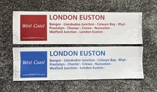 2x Intercity West Coast (Holyhead - London Euston) Railway Carriage Labels