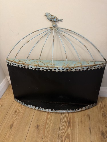 Vintage birdcage wall shelf - wall,