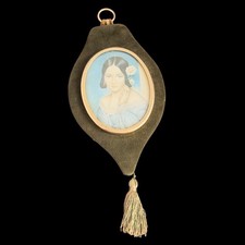 Antique Miniature Portrait Of