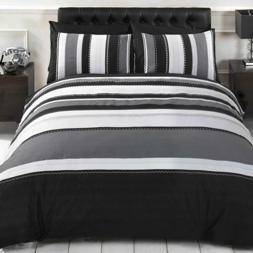 Banded stripe duvet cover - duvet,