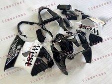 For Ninja ZX-6R 2000-2002 Black White ABS Injection Mold Bodywork Fairing Kit
