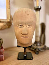 Turn of Century Milliner's Head, Wig Maker's Display Wooden Head No 2