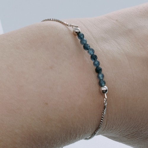 Sapphire dainty silver plated - sapphire,