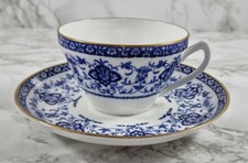 Antique/Vintage Wedgewood Blue & White Teacup and Saucer - Bone China.