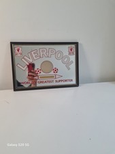 Vintage Liverpool FC Picture Mirror Greatest Supporter Framed Approx 13" x 8"