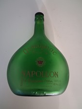 Old green Armagnac empty bottle with facsimile signature of J Dupeyron Napoleon