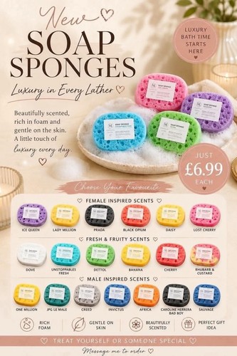 Soap filled sponges - soap,