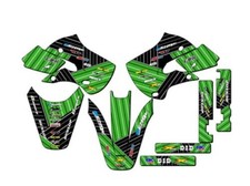 2002-2009 KLX 110 RACE SERIES Green Senge Graphics Kit Compatible with Kawasaki