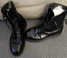 Vintage Original 7/8 Dr Marten Boots 10 hole steel cap Leather  cushion sole blk