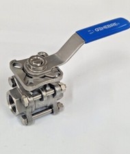 Stainless Steel 3 Piece Ball Valves, ISO Pad valves in 316 Stainless Steel 