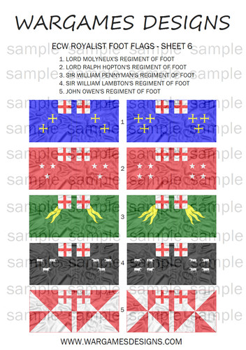 28mm ecw royalist foot flags - ecw,