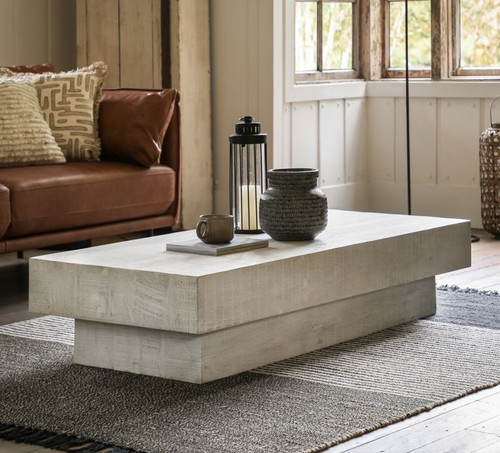 Wood rectangular coffee table - coffee,