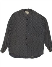 VINTAGE Mens Shirt XL Navy Blue Polka Dot BS90
