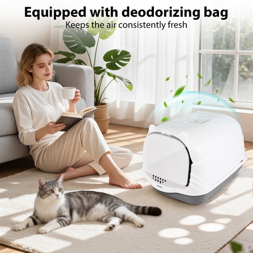 Cat litter tray hooded - cat,