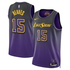 LA Lakers Men's jersey NBA City Edition (15 Reaves)  Purple New All Sizes UK