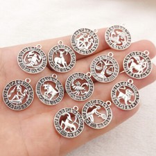 Carved Silver Charms Pendants