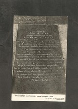 Postcard Hampshire Winchester Jane Austins Tombstone