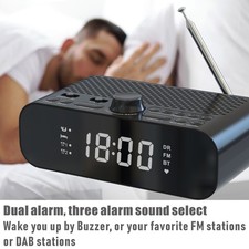 Digital Bedside DAB/FM Clock Radio With BT Streaming Play Jumbo LED WXER ENWC