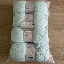 Aldi So Crafty Knit and Purl Baby Yarn Chenille Yarn 4x100g Sky Blue 