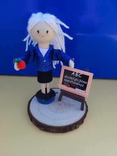 Handmade wooden peg doll - handmade,