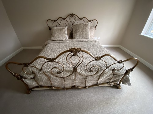 Antique brass super king bed - brass,