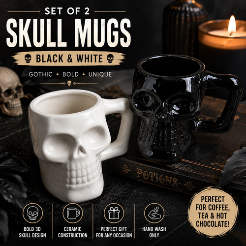 Set ceramic skull mugs - of,