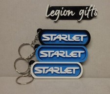 Key fob key ring For Toyota Starlet owners keyring white blue black +