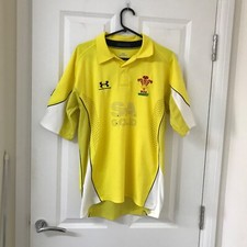Under Armour Wales Rugby Jersey Yellow 2008/09 Men's Medium Rare Vintage Shirt