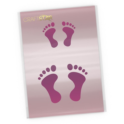 Baby footprint stencil - baby,