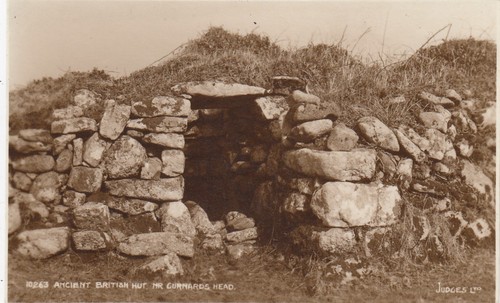 Postcard ancient british hut - ancient,