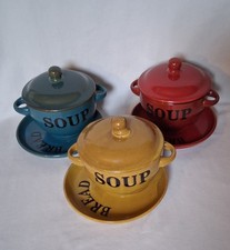 3x Rustic Glazed Pottery