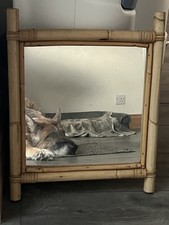 Bamboo Boho Tiki Wall Mirror 18in x 14”  Vintage