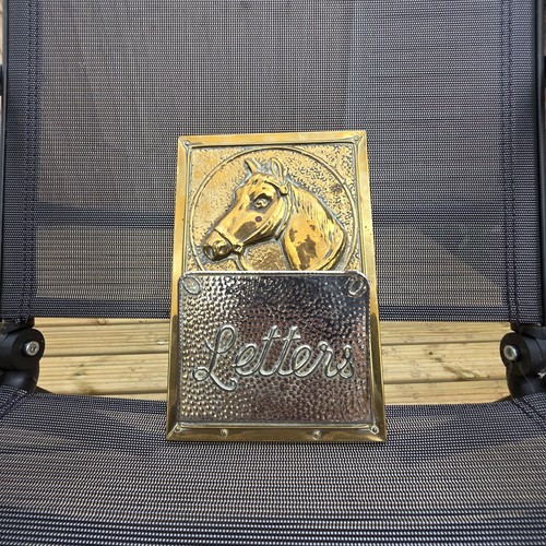 Vintage brass horse head - brass,