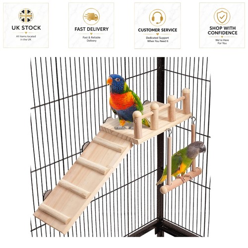 Wooden bird perches swing - wooden, &