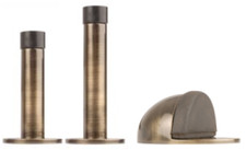 Antique Brass Door Stop Projection 63mm & 76mm Face Fix & Fixings Plus Screws