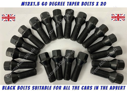 Black wheel bolts fits - black,