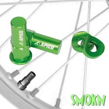 Kawasaki KX KXF Rim Lock Nuts & Curved Washer Set for tyre clamps MX Apico Green