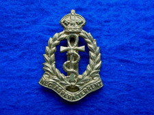 KC, ROYAL AIR FORCE, RAF MEDICAL SERVICE GILDING METAL CAP BADGE, COPY