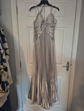 Womens Floor Length Grecian Style Dress Silver UK Size 12 