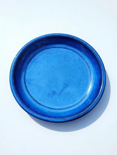 Blue ceramic saucer - blue,