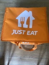 Just Eat Insulated Food Delivery Bag, Orange, Thermal-Lined with Zip Closure