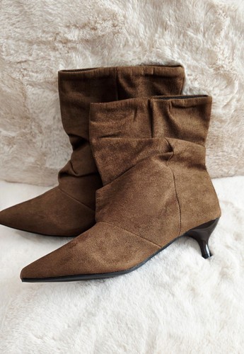 Ladies tan suede - ankle, boots
